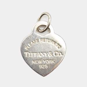Tiffany & Co. Return To Tiffany Blue Enamel Silver Heart Tag Charm