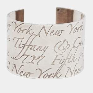 Tiffany & Co. Note Sterling Silver Wide Cuff Bracelet