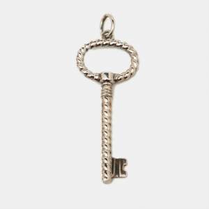 Tiffany & Co. T& Co. Twisted Rope Silver Key Pendant