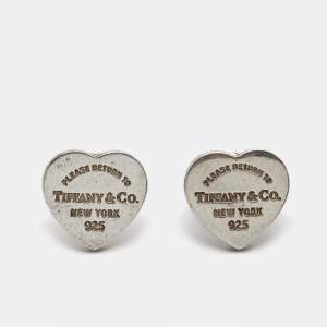 Tiffany & Co. Return To Tiffany Mini Heart Tag Sterling Silver Stud Earrings