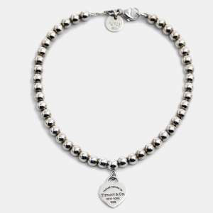 Tiffany & Co. Return To Tiffany  Heart Tag Sterling Silver Beaded Bracelet