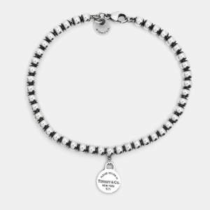 Tiffany & Co. Return To Tiffany Circle Tag Sterling Silver Beaded Bracelet