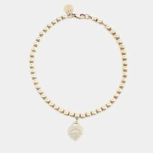 Tiffany & Co. Return to Tiffany Heart Charm Sterling Silver Beaded Bracelet