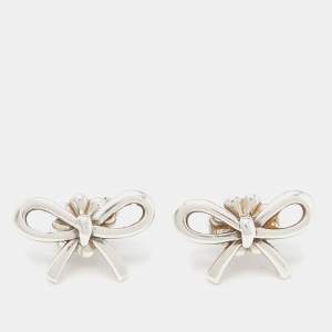 Tiffany & Co. Bow Sterling Silver Stud Earrings 