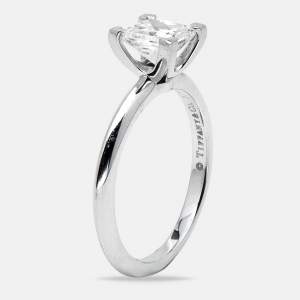 Tiffany & Co. Princess-cut Diamond Platinum Engagement Ring Size 52