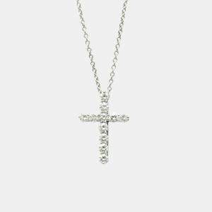 Pre Owned Tiffany & Co. Platinum and Diamond Cross Pendant Necklace