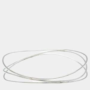 Tiffany & Co. 18K White Gold Elsa Peretti Wave 3-Row Bangle Bracelet