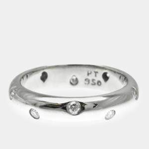 Pre Owned Tiffany & Co. Platinum and Diamond Etoile Band Ring EU 51