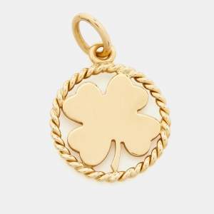 Tiffany & Co. Four Leaf Clover 18k Yellow Gold Round Pendant