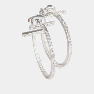 Tiffany & Co. 18k White Gold Tiffany T Earrings 0.41 CTW