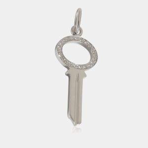 Tiffany & Co. 18k White Gold Keys Fashion Pendant 0.05 CTW