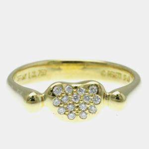Tiffany & Co. 18K Yellow Gold and Diamond Elsa Peretti Bean Band Ring EU 51