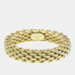 Tiffany & Co. 18K Yellow Gold Somerset Mesh Band Ring EU 46