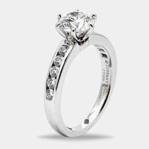 Tiffany Diamond Platinum Engagement Ring Size 52