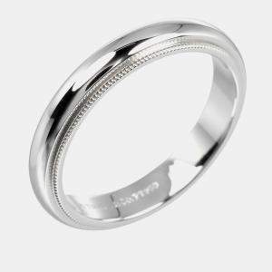 Tiffany & Co. Platinum Milgrain Band Ring EU 57