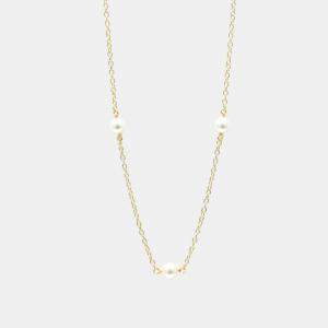 Pre Owned Tiffany & Co. 18K Yellow Gold and Pearl Station Necklace