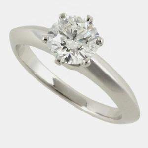 Tiffany & Co. Platinum Diamond 0.80 Ct Solitaire Ring EU 53