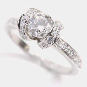 Tiffany & Co. Platinum and Diamond Ribbon Solitaire Ring EU 50