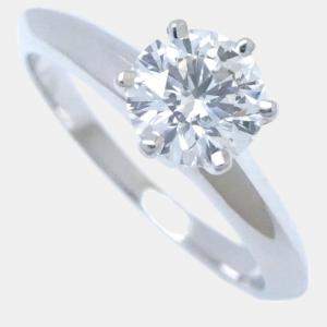 Tiffany & Co. Platinum and Diamond Solitaire Ring EU 48