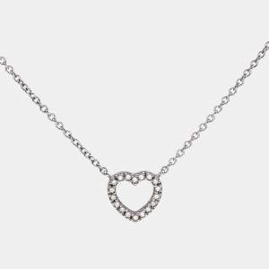 Tiffany & Co. Mini Metro Heart 18k White Gold Necklace