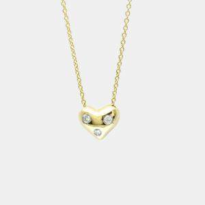 Tiffany & Co. 18K Yellow Gold Diamond Etoile Heart Pendant Necklace