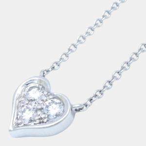 Pre Owned Tiffany & Co. Platinum and  Diamond Sentimental Heart Necklace