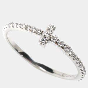 Pre Owned Tiffany & Co K18WG White Gold Diamond T Wire Full Circle Ring