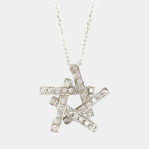 Tiffany & Co. Frank Gehry Necklace 18k White Gold Diamond Clear Metal