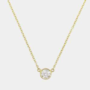 Tiffany & Co. Diamond Necklace 18k Yellow Gold Clear Metal