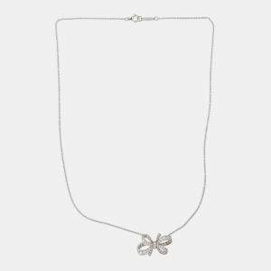 Tiffany & Co. Platinum Diamond Bow Necklace