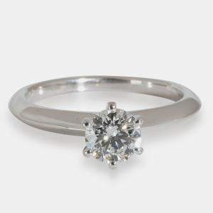 Tiffany & Co. Platinum 0.53 Ct Solitaire Engagement Ring EU 49