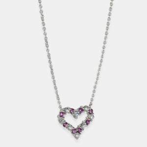 Tiffany & Co. Platinum and Diamond Elsa Peretti Open Heart Pendant Necklace