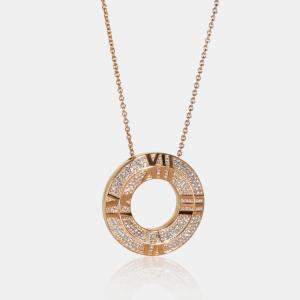 Tiffany & Co. 18K Rose Gold, Diamond Atlas Pendant Necklace