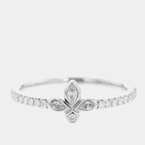 Tiffany & Co. Platinum Diamond Fleur de Lis Band Ring EU 51