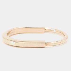 Tiffany & Co. 18K Pink Gold Padlock Bangle Bracelet Size Small 