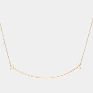 Tiffany & Co. 18k Yellow Gold T Smile Necklace