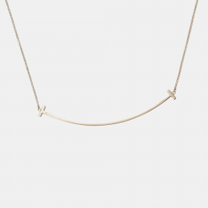Tiffany & Co. 18K Rose Gold Large T Smile Necklace