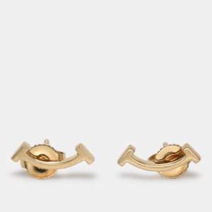 Tiffany & Co. 18k Yellow Gold T Smile Stud Earrings