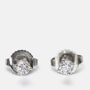 Tiffany & Co. Tiffany Solitaire Diamond Platinum Stud Earrings