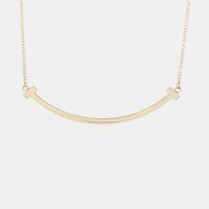 Tiffany & Co. 18K Yellow Gold T Smile Pendant Necklace