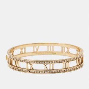 Tiffany & Co. Atlas Diamonds 18k Rose Gold Bangle Bracelet