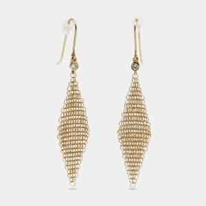 Tiffany & Co. Elsa Peretti Mesh 18k Yellow Gold Mini Model Earrings