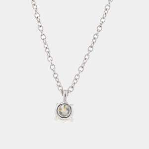 Tiffany & Co. Platinum and Diamond Solitaire Pendant Necklace