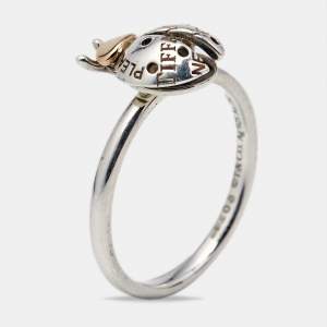 Tiffany & Co. Love Lady Bug Sterling Silver18k Gold Ring Size 54