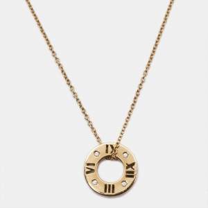 Tiffany & Co. Atlas Diamond 18k Rose Gold Pendant Necklace