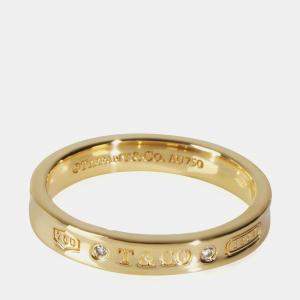 Tiffany & Co. 18K Yellow Gold Diamond 1837 Ring EU 65