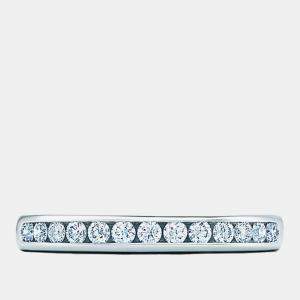 Tiffany Platinum Full Diamond Eternity Band Ring EU 49