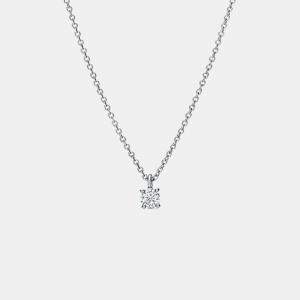 Tiffany & Co. Platinum Single Diamond Pendant Necklace 