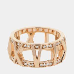 Tiffany & Co. 18K Rose Gold and Diamond Atlas Band Ring EU 51