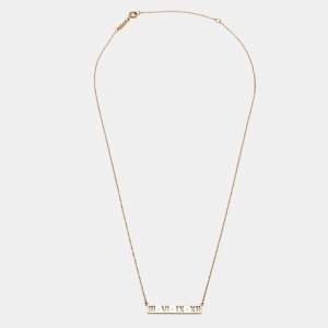 Tiffany & Co. Atlas Pierecd Diamond 18k Rose Gold Necklace